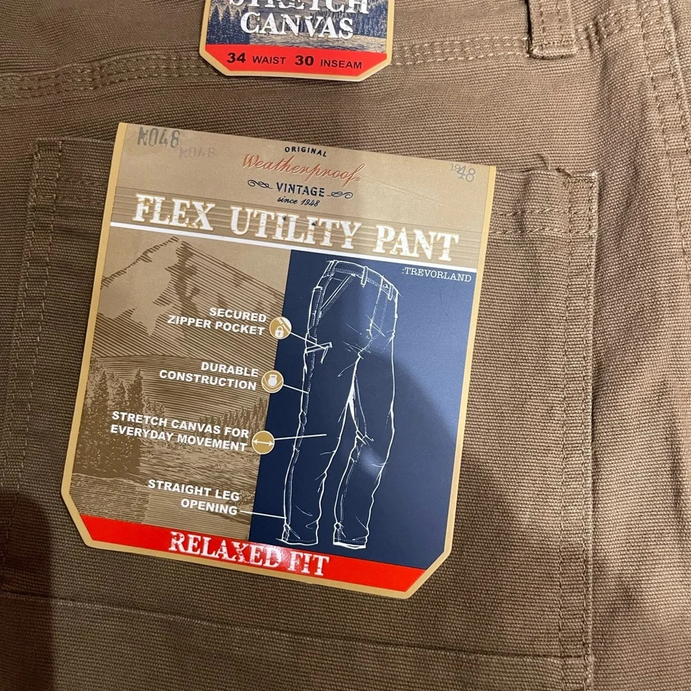 Men Weatherproof utility pants. - Picture 3 of 6